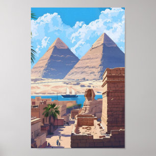 Cairo Egypt Vintage Travel Poster