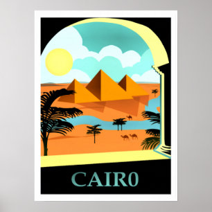Cairo, Egypt vintage travel poster