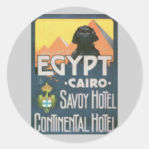 Cairo Egypt - Vintage travel poster art Classic Round Sticker