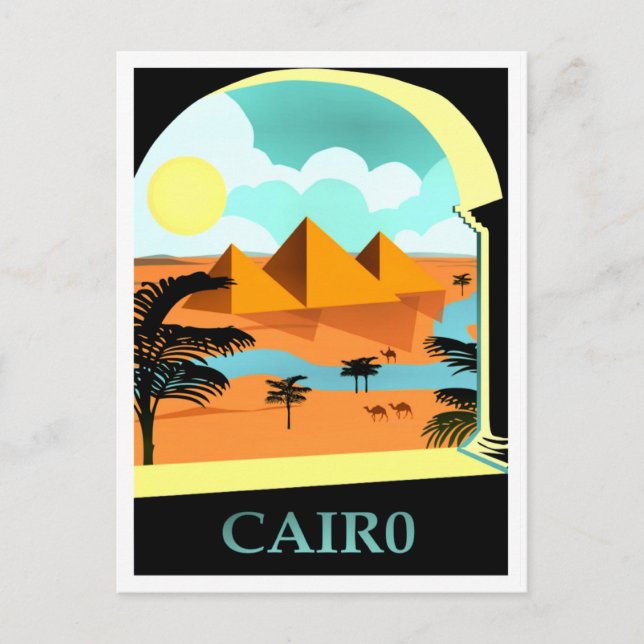 Cairo, Egypt vintage travel poster Postcard (Front)