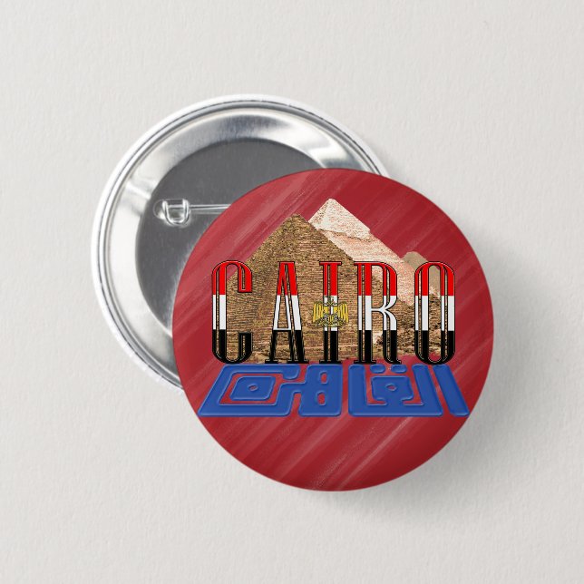 Cairo Egyptian Pyramids 6 Cm Round Badge (Front & Back)