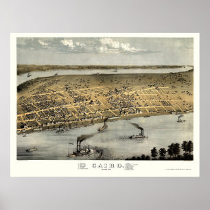 Cairo, IL Panoramic Map - 1867 Poster