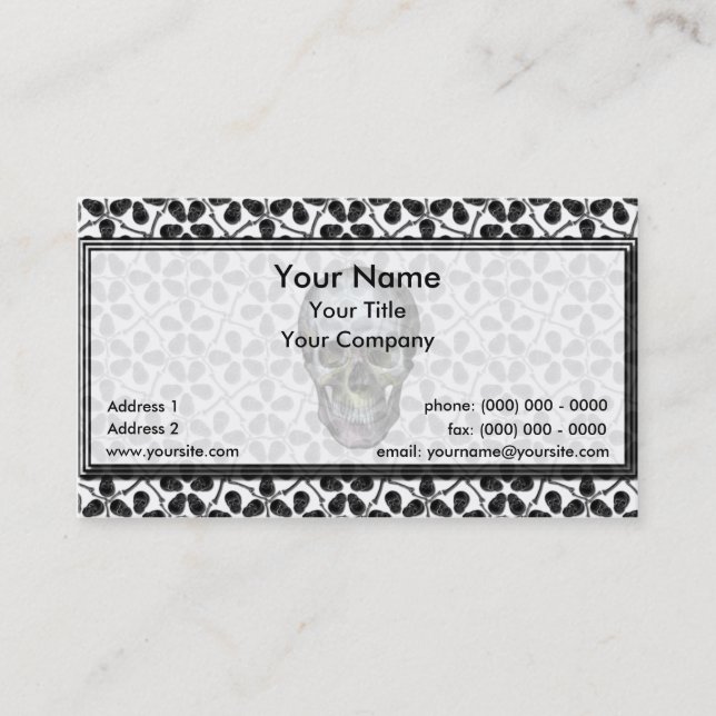 Cairo Lg Black Skulls Business Card (Front)