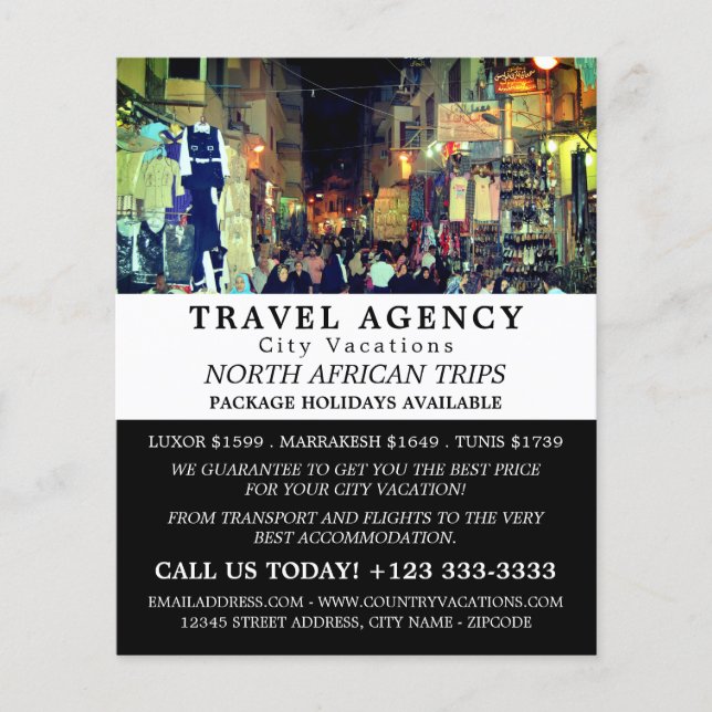 Cairo Market, Egypt, Travel Agency Advertising Flyer (Front)
