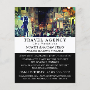 Cairo Market, Egypt, Travel Agency Advertising Flyer