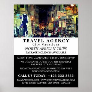 Cairo Market, Egypt, Travel Agency Advertising Poster