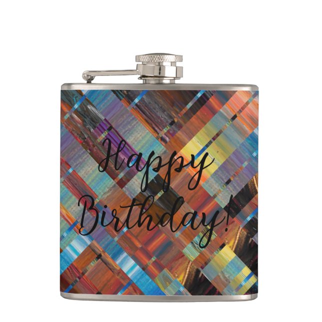 Cairo Metro - Happy Birthday Flask! Hip Flask (Front)