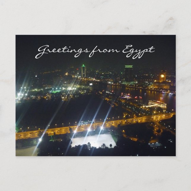 cairo night egypt postcard (Front)