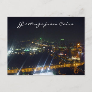 cairo night lights postcard