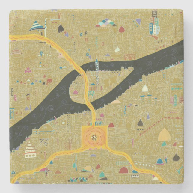 Cairo Revolution - Marble Stone Coaster (Front)