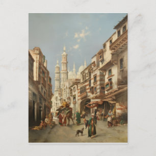 Cairo Street Scene Max Rabes Fine Art Canvas Postcard