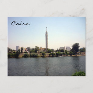 cairo tower river postcard