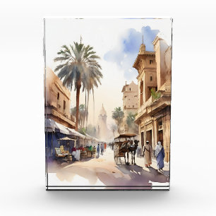 Cairo watercolor art photo block