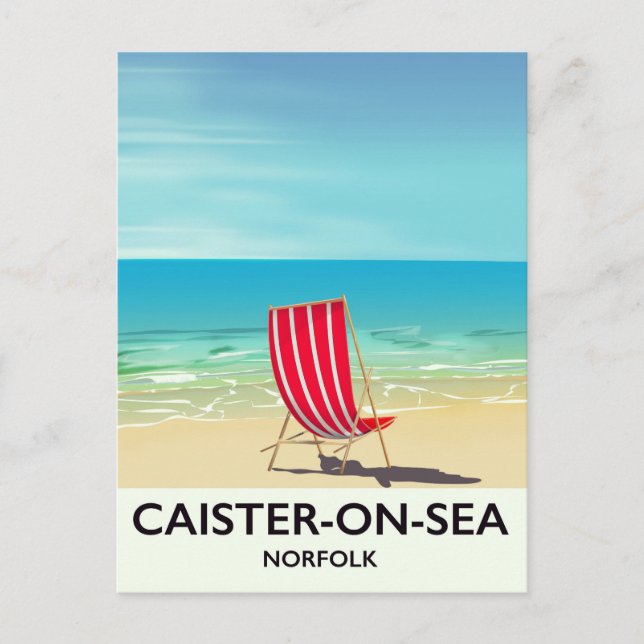 Caister-on-Sea Seaside travel poster Postcard (Front)