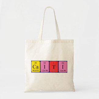 Caiti periodic table name tote bag