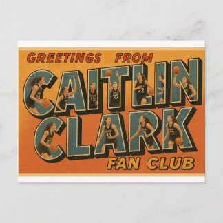 Caitlin Clark Fan Club Vintage-Style Postcard