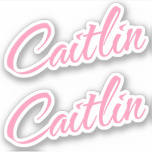 Caitlin Decorative Name in Pink x2 Sticker