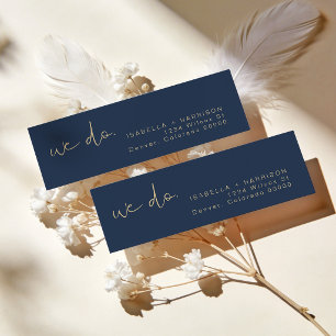 CAITLIN Edgy Modern Navy and Gold Return Address