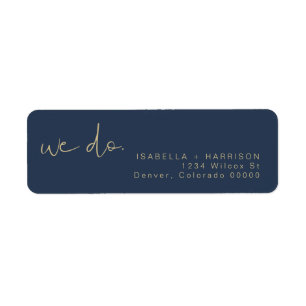CAITLIN Edgy Modern Navy and Gold Return Address