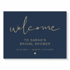 CAITLIN Elegant Navy Gold Bridal Shower Welcome Fo
