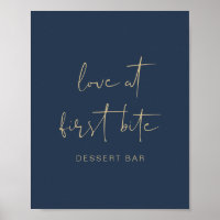 CAITLIN Modern Navy Blue and Gold Dessert Bar 