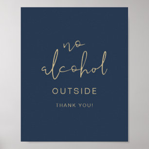 CAITLIN Modern Navy Blue No Alcohol Outside Poster