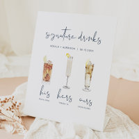 CAITLIN Modern Watercolor Cocktail Signature Drink