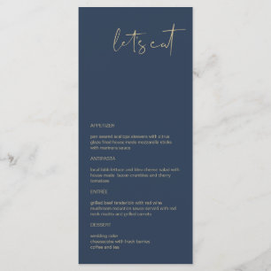 CAITLIN- Navy and Gold Modern Minimal Let's Eat Menu