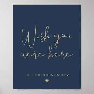 CAITLIN Navy and Gold Modern Wish You Were Sign