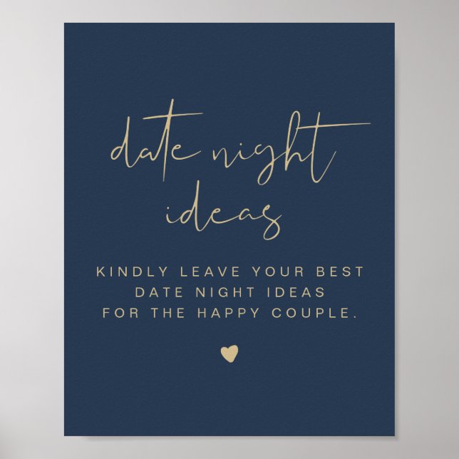 CAITLIN Navy & Gold Date Night Card Poster (Front)