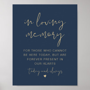 CAITLIN Navy & Gold In Loving Memory Sign