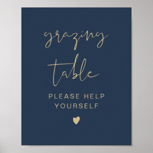 CAITLIN Navy & Gold Modern Grazing Table Sign