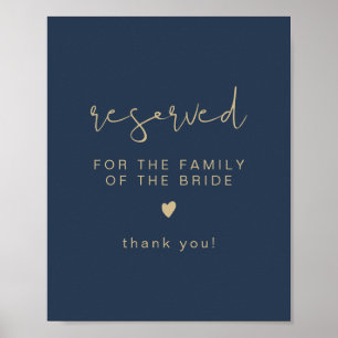 CAITLIN Navy & Gold Reserved for Family of Bride  Poster