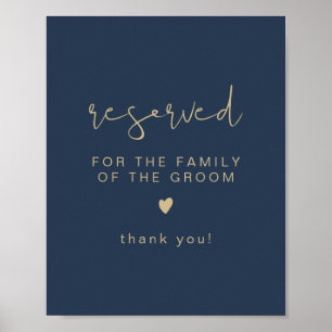 CAITLIN Navy & Gold Reserved for Family of Groom Poster