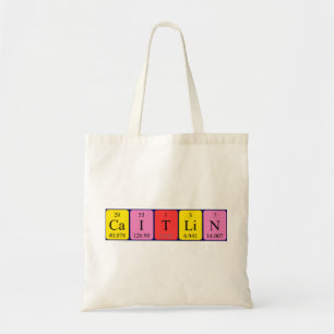 Caitlin periodic table name tote bag
