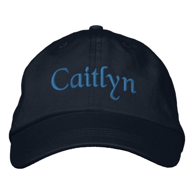 Caitlyn Embroidered Baseball Cap / Hat Blue (Front)