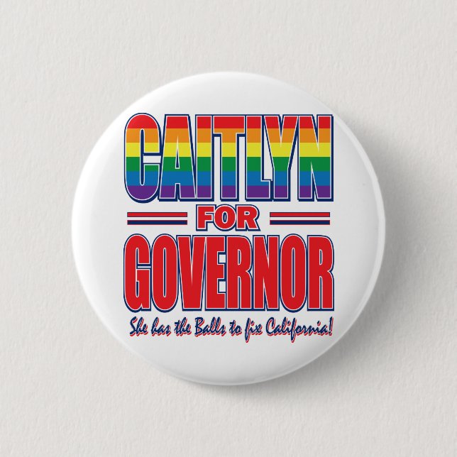 Caitlyn-for-GOV-Gay-Pride-Balls- 6 Cm Round Badge (Front)