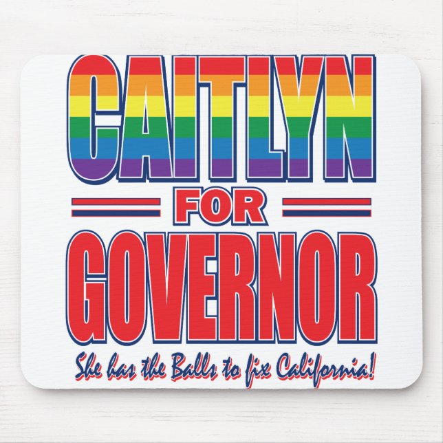 Caitlyn-for-GOV-Gay-Pride-Balls- Mouse Mat (Front)