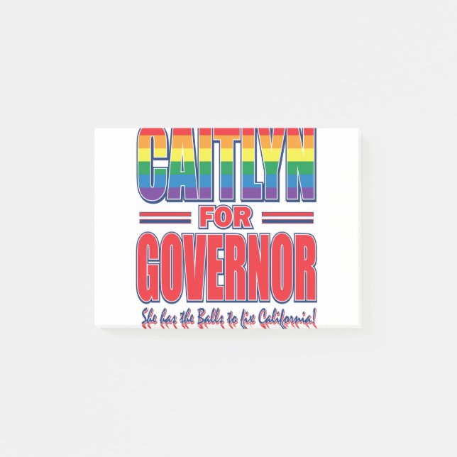 Caitlyn-for-GOV-Gay-Pride-Balls- Post-it Notes (Front)