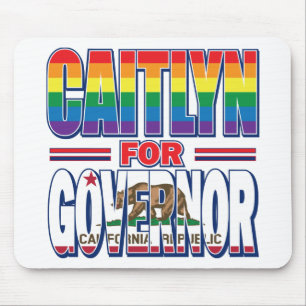 Caitlyn-for-GOV-Gay-Pride-Flag Mouse Mat