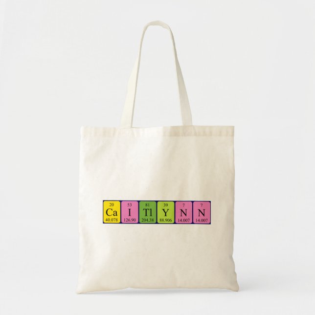 Caitlynn periodic table name tote bag (Front)