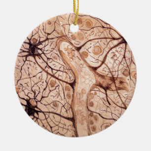 Cajal's Neurons 3 Ceramic Tree Decoration