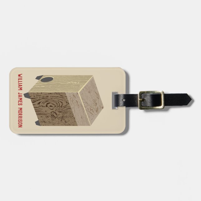 Cajon Drum Personalised Luggage Tag (Front Horizontal)