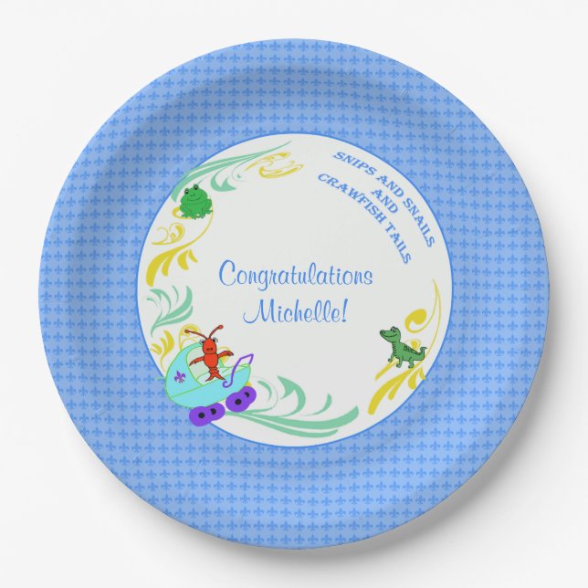 Cajun Baby Boy Paper Plate (Front)