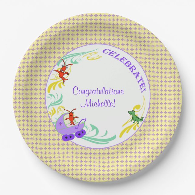 Cajun Baby Gender Neutral Paper Plate (Front)