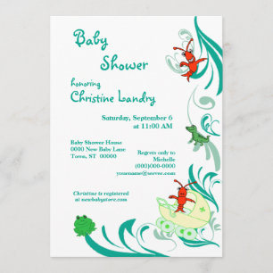 Cajun Baby Shower Gender Neutral (white) Invitation