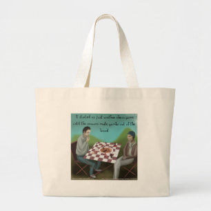 Cajun Chess Funny Cartoon Large Tote Bag
