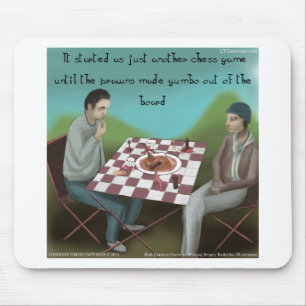 Cajun Chess Funny Cartoon Mouse Mat