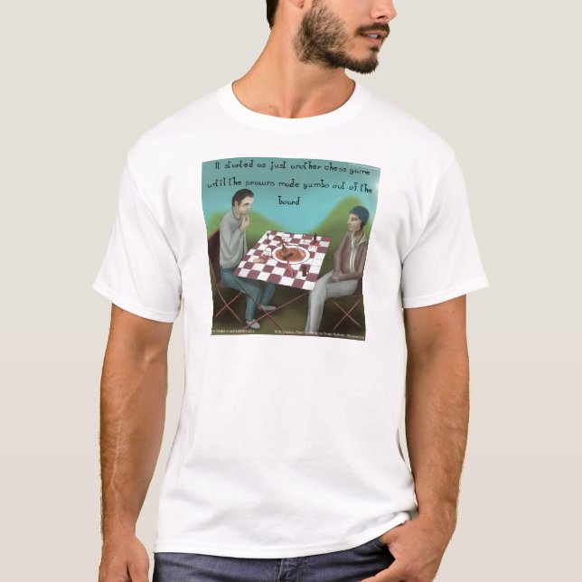 Cajun Chess Funny Cartoon T-Shirt (Front)