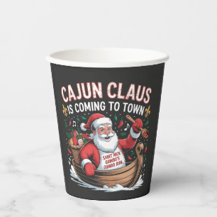 Cajun Clause Is Coming to Town Christmas Krampus Paper Cups